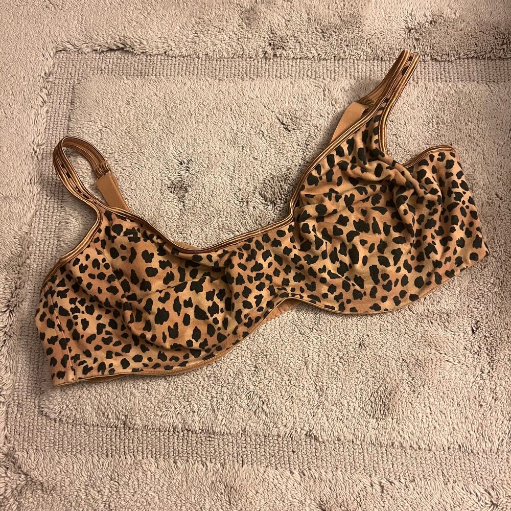 Balconette T-shirt bra with leopard print 44D Plus Size